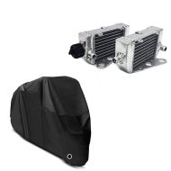 Set: Radiateur d'eau compatible avec KTM SX 50 12-22 gauche droite () + Housse Moto XL Bache moto imperméable en noir