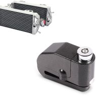 Set: Kühler Radiator passend für Gas Gas EC / MC 200 / 250 / 300 07-17 + Bremsscheibenschloss Alarm 110dB BS-Motoparts Diebstahlschutz schwarz