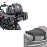 Set: Satteltaschen mit Hecktasche RB25 + XF40 Drybag 90 Liter + Gel Sitzkissen M Universal Komfortkissen schwarz