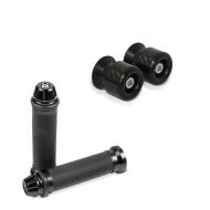 Set: Schwingenschützer Racingadapter Bobbins für Montageständer M6-8 carbon + Lenkergriffe 2X 22mm schwarz_1