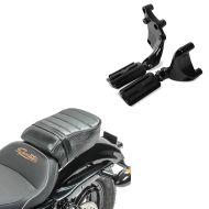 Set: Sozius Fussrasten Set mit Halter passend für Harley Sportster 883 Iron 14-20 BL1 Craftride + Sozius Sitz mit Polsterung passend für Harley Davidson Sportster Forty-Eight 48/ 883 Iron Craftride