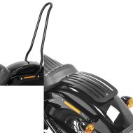 Set: Sissy bar compatible avec Harley Davidson Softail Street Bob 18-24 Craftride Tampa noir + Porte-Bagage compatible avec Harley Davidson Softail 18-24 Solo Rack arrière L1 Craftride