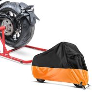 Set: Béquille d'atelier monobras compatible avec KTM 1290 Super Duke GT 16-21 -Classic rouge + Housse moto compatible avec KTM 1290 Super Duke GT / R - 150 EXC / SX Bache XL