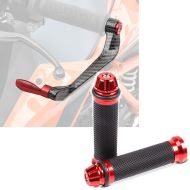 Set: Hebelschützer Lever Guard Bremshebel Kupplung Hebelschutz X6 rot + Lenkergriffe 2X 22mm rot