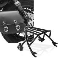 Set: Schwingentasche + Halter passend für Harley Davidson Sportster Forty-Eight 48 10-20 Craftride + Gepäckträger Solo Rack Abnehmbar passend für Harley Davidson Sportster 04-20 schwarz Craftride