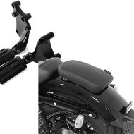 Set: Sozius Fussrasten Set mit Halter passend für Harley Davidson Sportster Forty-Eight 48 14-20 BL1 Craftride + Sozius Saugnapf Sitzpad für Custom Bikes Craftride Glider X schwarz