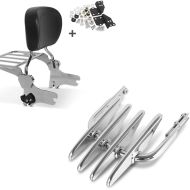 Set: Sissy Bar + Gepäckträger + Docking-Kit passend für Harley Davidson Road King 97-08 chrom Craftride + Gepäckträger passend für Harley Davidson Electra-Street Glide -08, Road King Craftride