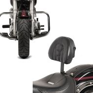 Set: Sturzbügel passend für Harley Davidson Softail 00-17 Craftride ST2 chrom + Fahrer Rückenlehne Tech passend für Harley Davidson Heritage Softail Classic 07-17 Craftride
