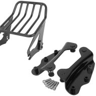 Set: Gepäckträger W1 Abnehmbar passend für Harley Davidson Touring Modelle 09-23 schwarz Craftride + 4-Punkt-Montagekit passend für Harley Davidson Touring Modelle 2009-2013 schwarz Craftride