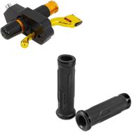 Set: Bremshebelschloss 22 mm Lenker Griffschloss 9x4 cm BS-Motoparts Alu + Lenkergriffe 6X - 22mm schwarz_1
