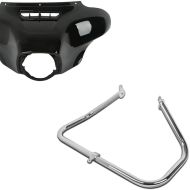 Set: Carenage Batwing compatible avec Harley Davidson Touring 2014-23-24 Craftride + Pare carter compatible avec Harley Davidson Touring 09-24 Craftride TR2 chrome