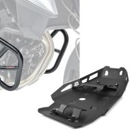 Set: Pare carter compatible avec BMW F 750 GS / BMW F 850 GS 18-20 Motoguard garde moteur MS2 + Sabot moteur compatible avec BMW F 750 GS 18-20 Motoguard pare moteur Aluminium noir