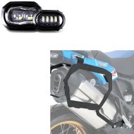 Set: Phare LED compatible avec BMW F 650 GS 08-12 Feux avant ECE Lumitecs QL2 + Support valises laterales compatible avec BMW F 650 GS 08-12 SLP pour coffres et sacoches Bagtecs
