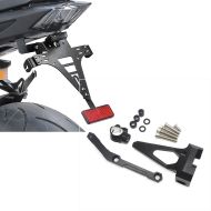 Set: Kennzeichenhalter passend für Yamaha MT-09 17-20 Nummernschildhalter mit Beleuchtung Zaddox + Lenkungsdämpfer Halter Halterung Zaddox HL1 schwarz