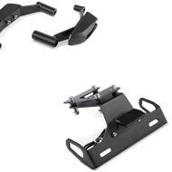 Set: Roulettes de protection compatible avec Kawasaki Z 900 17-24 Protection moteur Motoguard RSC1 noir + Support de Plaque compatible avec Kawasaki Z 900 17-24 Zaddox NH1