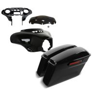 Set : Batwing Verkleidung Komplettset passend für Street Glide 14-22 Craftride + Seitenkoffer passend für Street Glide (FLHX) 14-22 Craftride Black Latch