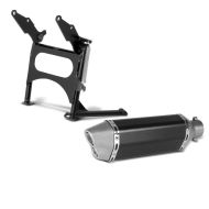 Set: Hauptständer Honda Varadero XL 1000 V 01-11 Mittelständer ConStands in schwarz + Zaddox Auspuff Honda Varadero XL 1000 V Slip On RC2 Endschalldämpfer_1