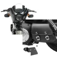 Set : Carenage de phare MG8 compatible avec Dyna Street Bob 06-17 Pare-Brise clair Craftride + Sacoche bras oscillant + support compatible avec Dyna Street Bob 06-17 Craftride
