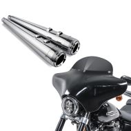 Set: Craftride Auspuff Harley Road King Classic 98-16 EX2 Schalldämpfer Set chrom + Batwing Verkleidung BD8 für Harley Davidson Road King / Classic Craftride_1