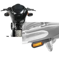 Set : Lampenmaske MG8 passend für Dyna Street Bob 06-17 Lampen Verkleidung rauchgrau Craftride + LED Lenkerblinker passend für Dyna Street Bob Lumitecs Blinker XS getönt