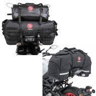 Motorrad Hecktasche Set SX70 + XF30 Volumen 100 L Drybag Wasserdicht + Hecktasche Motorrad SX80 Soziustasche schwarz 70Ltr