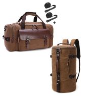 Set: Hecktasche passend für Vespa GTS 300 Craftride RT3 inkl. Spanngurte braun + Rucksack Canvas Craftride VG8 Gepäckrolle Vintage 35L braun