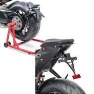 Set: Einarmständer passend für KTM 1290 Super Duke / R 14-23 Montageständer ConStands Single-Classic rot + Kennzeichenhalter passend für KTM Super Duke R 20-23 Nummernschildhalter mit Beleuchtung Zaddox