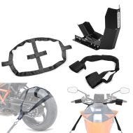 Set Sangle de fixation pour guidon et roue arrière + Béquille de transport pour moto Easy-Fix jusqu'à 21 pouces ConStands noir