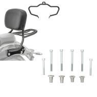 Set: Pare cylindre Mustache + Sissy Bar avec porte-bagages compatible avec BMW R 18 / Classic 20-24 Craftride QL2 + Kit adaptateur pour le montage de sissy bars avec valises latérales originales compatible avec BMW R18 20-24 Craftride