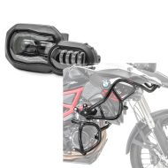 Set: Phare LED compatible avec BMW F 800 GS / Adventure 08-18 Feux avant ECE Lumitecs QL2 + Pare carter Set compatible avec BMW F 800 GS 13-17 haut et bas crashbar