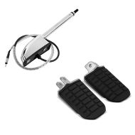 Set: Antenne passend für Honda Goldwing 1800 01-16 Radio Audio Navi GPS Antennen-Kit Craftride + Fahrer Fussrasten passend für Honda Goldwing GL 1800 01-16 Vorne Craftride