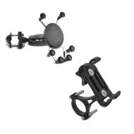 Set: Support smartphone SH8 de moto en aluminium pour guidon téléphone + Support smartphone SH5 de moto en aluminium pour guidon téléphone