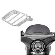 Set: Gepäckträger für Sissybar passend für Harley Davidson Softail Sport Glide 18-24 chrom Craftride + Windschild passend für Harley Davidson Sport Glide 18-24 Craftride M Windschutzscheibe dunkel getönt