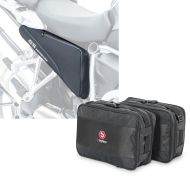 Set: Rahmentaschen passend für BMW R 1200 GS 04-18 Bagtecs BF3 Zusatztaschen Paar schwarz + Vario Koffer Innentaschen passend für BMW R 1200 GS / Adventure 04-12 Koffertaschen Bagtecs MV1