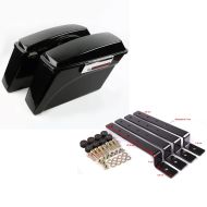Set: Seitenkoffer Set passend für Harley Davidson Touring 94-13 Craftride Hartschalenkoffer 30Ltr in schwarz + Motorrad Haltesatz Craftride für Chopper Seitenkoffer / Harte Satteltaschen in schwarz