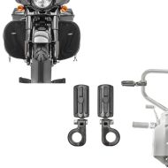 Set: Motorrad Sturzbügel Fußrasten Craftride CF15 für 32mm in schwarz + Sturzbügel Spritzschutz passend für Harley Davidson Touring 80-24 Beinwärmer Craftride