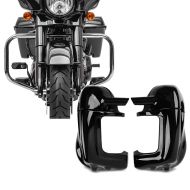 Set: Pare carter compatible avec Harley Davidson Touring 09-23 Craftride TR2 chrome + Carénage des jambes compatible avec Harley Davidson Touring Modeelle 1983-2013 Craftride avec prise d'air noir