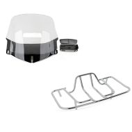 Set: Windschild passend für Honda Goldwing GL 1800 01-16 mit Lüftungsgitter klar Craftride + Gepäckträger passend für Honda Goldwing GL 1800 01-16 chrom Craftride