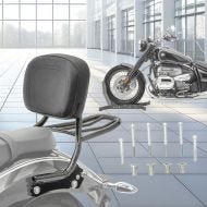 Set Sissybar amovible avec porte-bagages et dossier + kit d'adaptation compatible avec BMW R18 20-24 Craftride noir