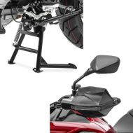 Set: Hauptständer mit ABE Suzuki V-Strom 650 / XT 11-24 Mittelständer ConStands in schwarz + Handprotektoren passend für Suzuki V-Strom 650 / 250 Motoguard HG2 schwarz
