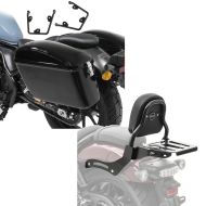 Set: Set 2x Seitenkoffern mit Halter passend für Honda Rebel 1100 CMX 21-24 Craftride Dallas links-rechts + Sissy Bar XS3 passend für Honda Rebel 1100 CMX 21-24 mit Gepäckträger schwarz Craftride