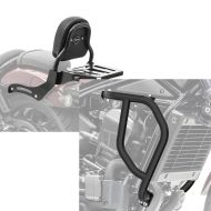 Set: Sissy Bar XS3 compatible avec Honda Rebel 1100 CMX 21-24 porte bagages noir Craftride + Pare cylindre compatible avec Honda Rebel 1100 CMX 21-24 pare carter Craftride PM2