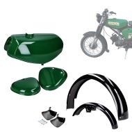 Set Benzintank mit Seitendeckeln + Kotflügel mit Schmutzfänger passend für Simson S50 S51 S70 Craftride grün