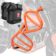 Set Sturzbügel + Taschen passend für KTM 890 Adventure / R 21-22 Schutzbügel oben unten Motoguard orange