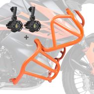 Set Sturzbügel oben unten + Scheinwerfer passend für KTM 890 Adventure / R 21-22 Motoguard orange