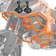 Set Pare carter + Phare Additionnel compatible avec KTM 1290 Super Adventure R / S 21-24 orange Motoguard X21