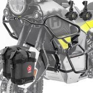 Set Sturzbügel oben unten + Scheinwerfer passend für Husqvarna Norden 901 21-24 + Taschen Motoguard schwarz