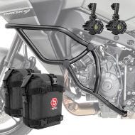 Set Pare carters + Phares Additionnels + sacoches adapté a Yamaha Tracer 9 / GT 21-24 Motoguard KT11 noir