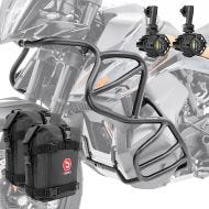 Set Pare carters + Phares Additionnels + sacoches adapté a KTM 790 / 890 Adventure / R 19-22 Motoguard KT34 noir