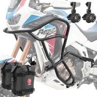 Set Pare carters + Phares Additionnels + sacoches adapté a Africa Twin 1100 CRF 20-23 Motoguard KT35